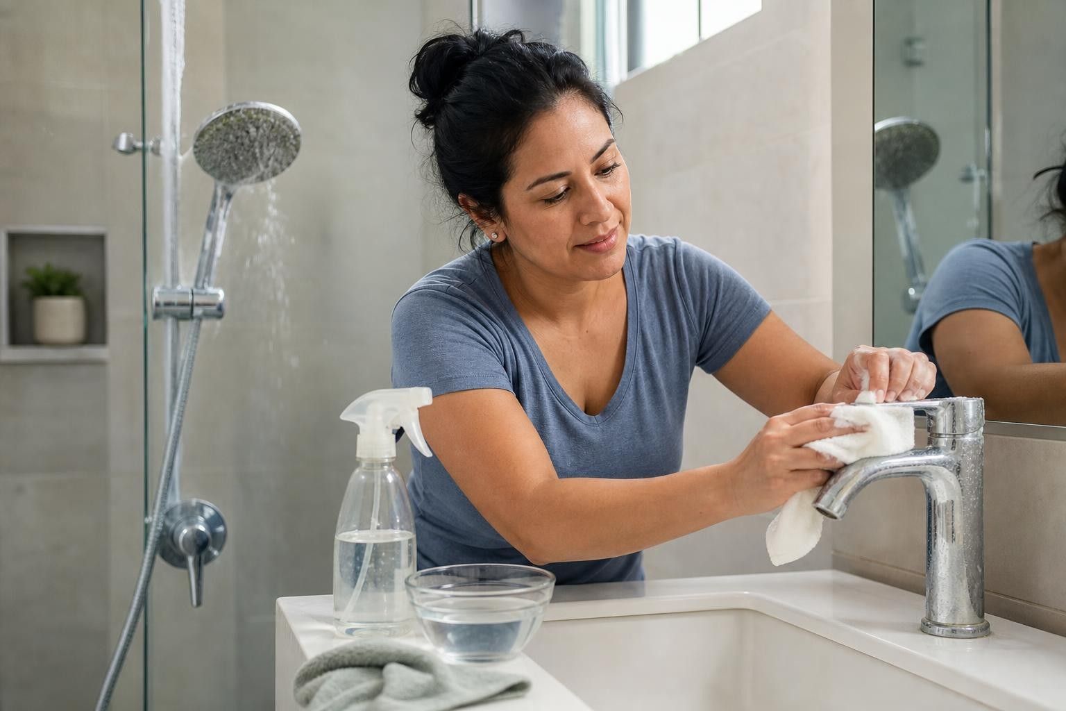 Cómo quitar el sarro de la regadera y las llaves del baño