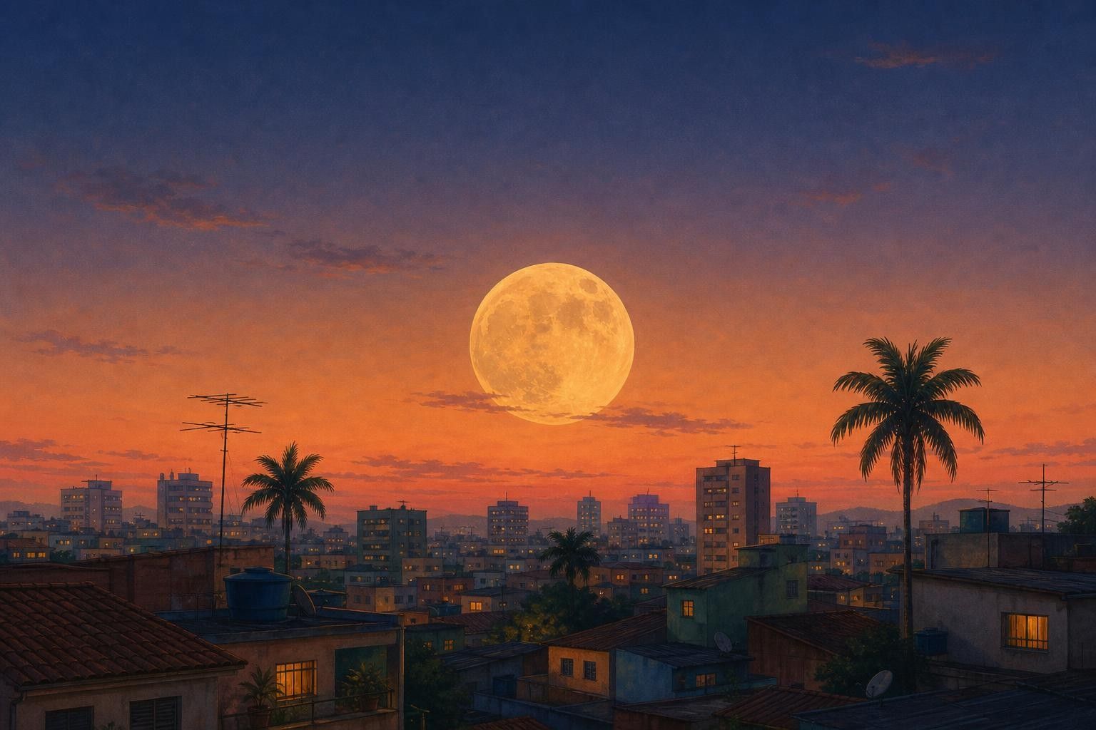 A ilusão que faz a lua parecer maior no horizonte