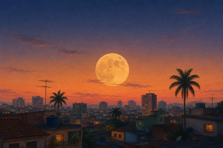 A ilusão que faz a lua parecer maior no horizonte