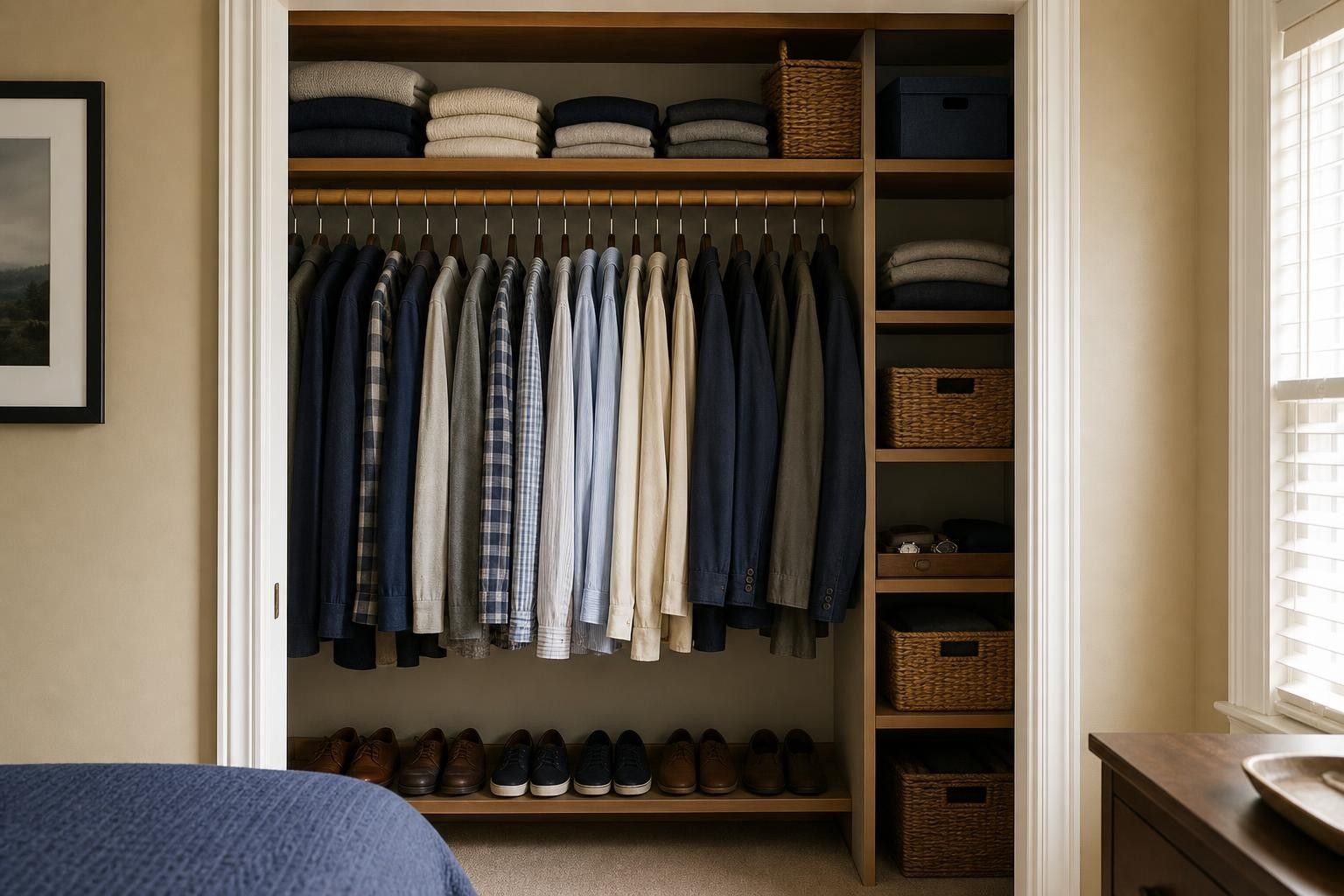 Closet organization that makes mornings easier