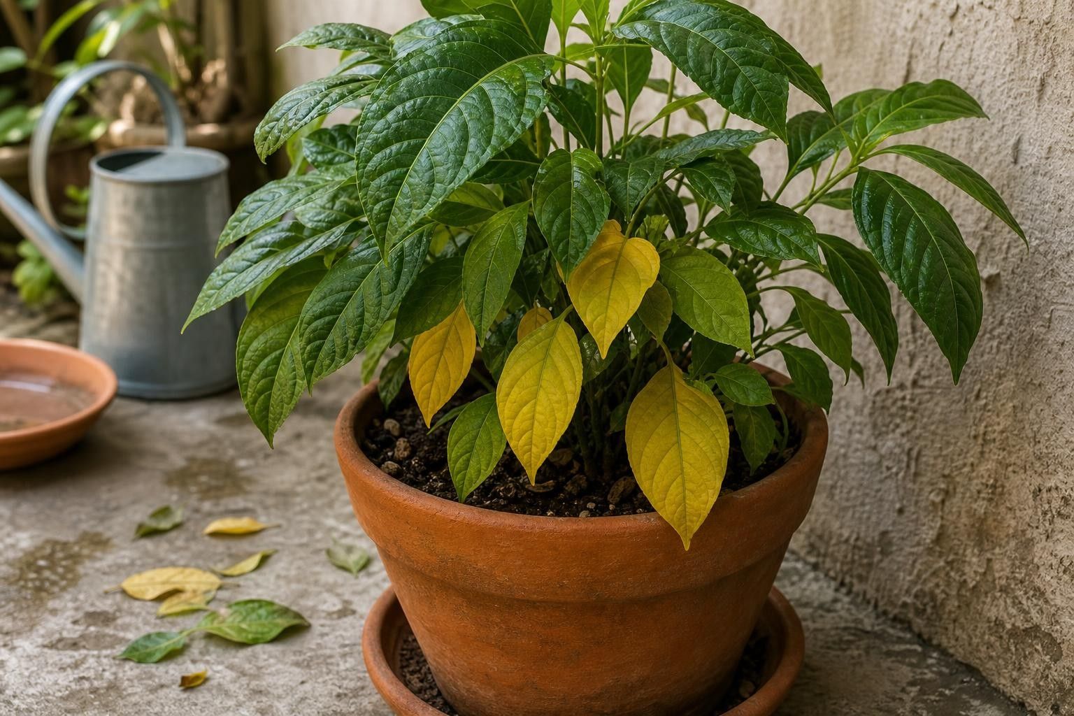 Hojas amarillas en tus plantas no siempre significan falta de agua