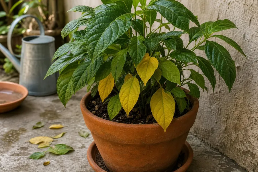 Hojas amarillas en tus plantas no siempre significan falta de agua