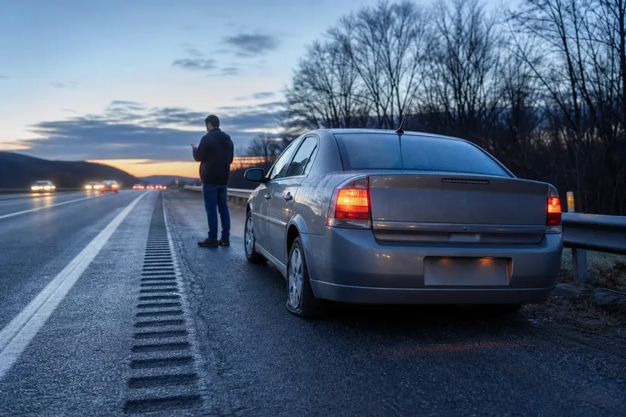Flat tire on the highway and the safest next steps