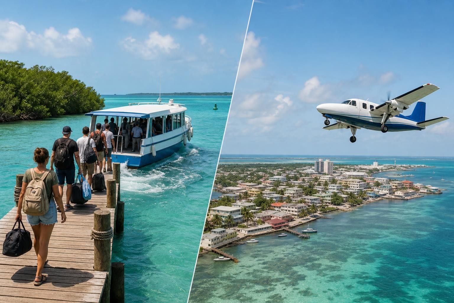 Belize water taxi or domestic flight for the cayes